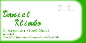 daniel klimko business card